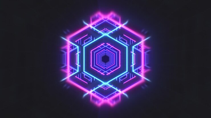 Neon Geometric Tunnel Visualizer