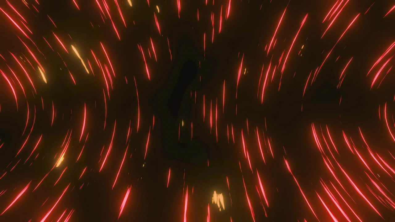 Animation of glowing trails of light moving on black background