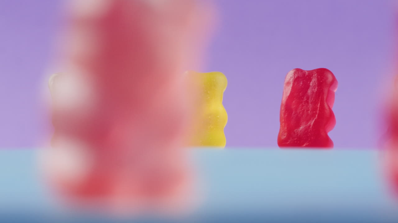 Close-up of colorful gummy bears