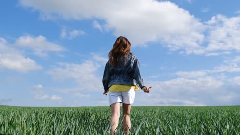 Family Walk in Summer Day Friendly Family Concept Family Walk in Summer Day Friendly Family Concept Children and Happy Parents Walk in the Middle of a Green Field a Happy Family