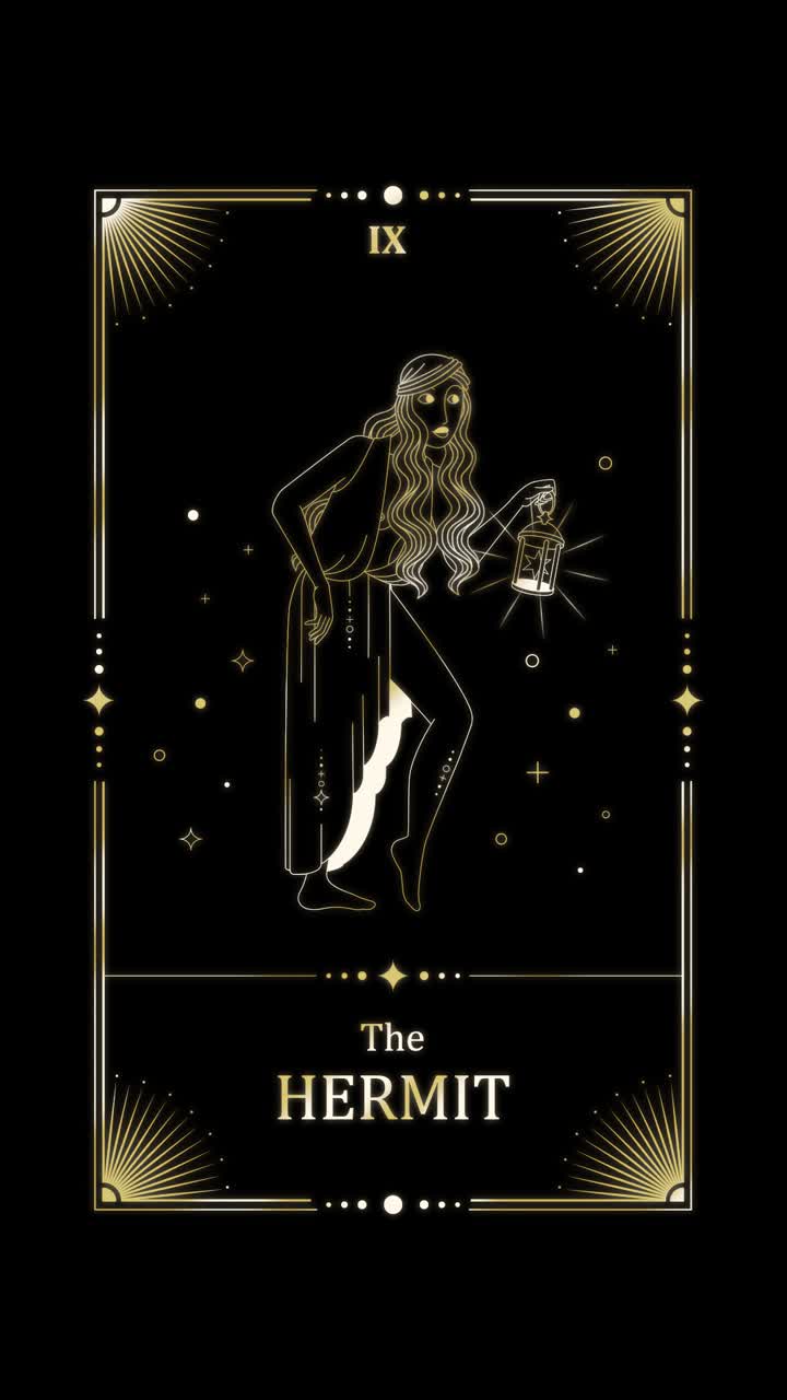 Pengungkapan Kartu Tarot Sang Pertapa Animasi Emas