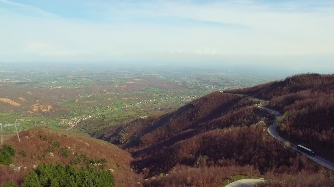 Aerial view of the mountains in Kosovo