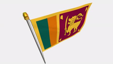 video de bucle de la bandera de sri lanka revoloteando en el viento, video en cámara lenta de 4k, con canal alfa