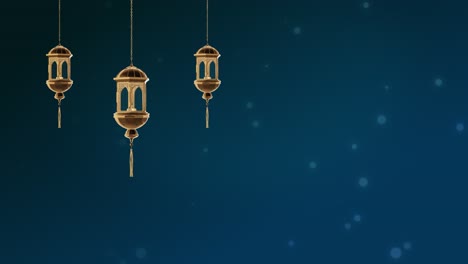 loop background of arabic lantern with candle at night for islamic holiday muslim holy month ramadan