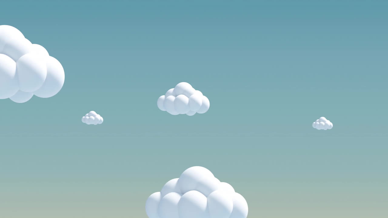 animación de nubes blancas sobre un fondo azul