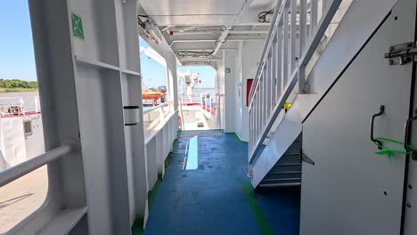 a walk through a boat's deck