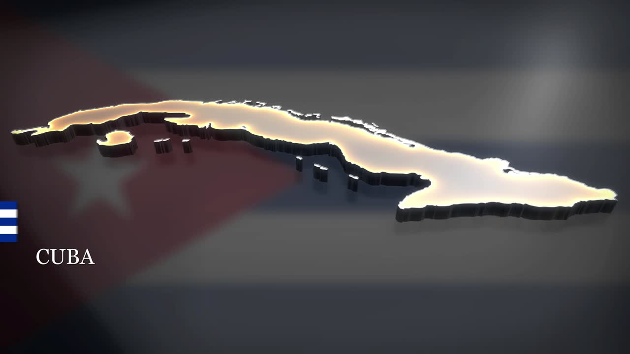 쿠바의 3d 애니메이션 지도