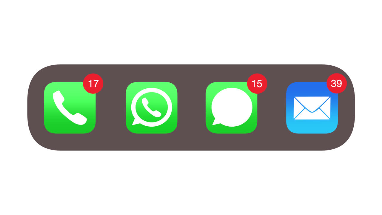 Mobile app alert icons overlay display rising animated notifications