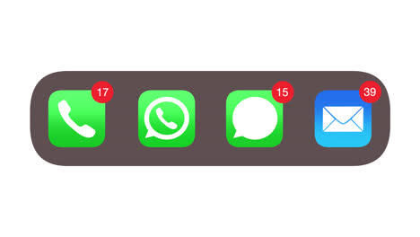 mobile app alert icons overlay display rising animated notifications
