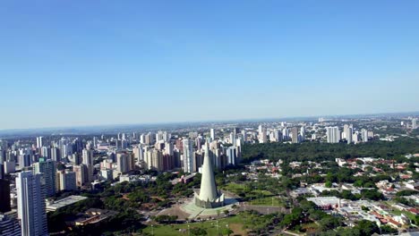 skyscrapers and skyline of the city below