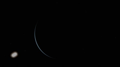 a unique animated timelapse of a high orbit around the planet neptune