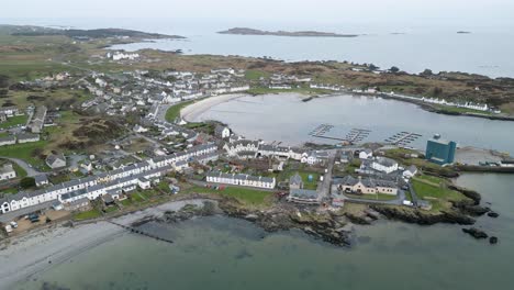 Aerial-Wide-Port-Ellen,-Islay-Island-Wide