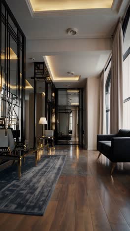 luxury hotel lobby with modern interior design