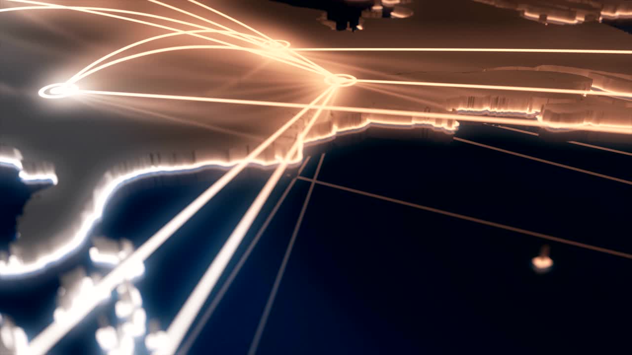 북미 비행 경로.