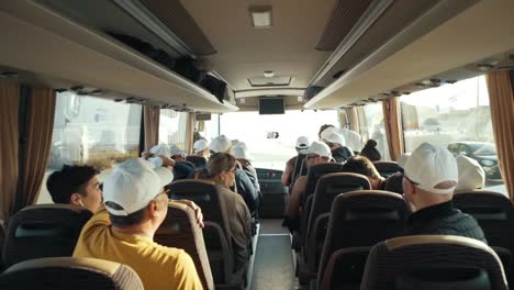 group of people on a bus