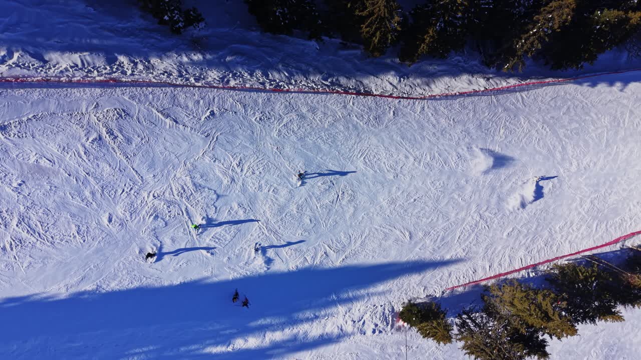 Skiing in the Carpathians in Bulgaria during winter season