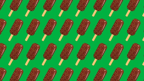 fondo plano de caramelo de chocolate aislado en la pantalla verde.
