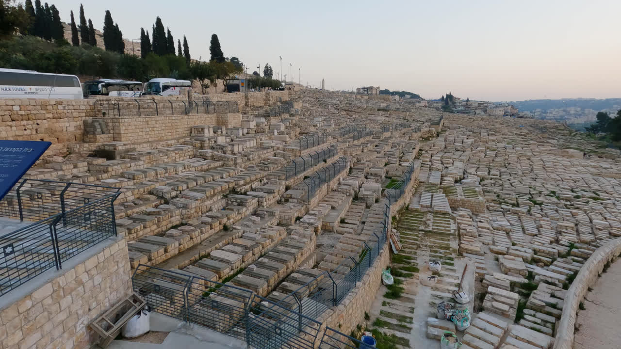 cementerio judío en el monte de los olivos en jerusalén, israel