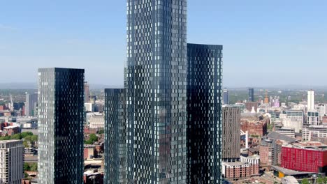 steady zooming in shot of deans gate square with a drone