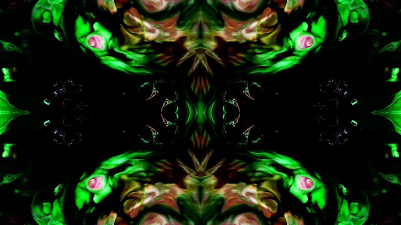 movimiento de caleidoscopio abstracto: círculos geométricos y formas de estrellas