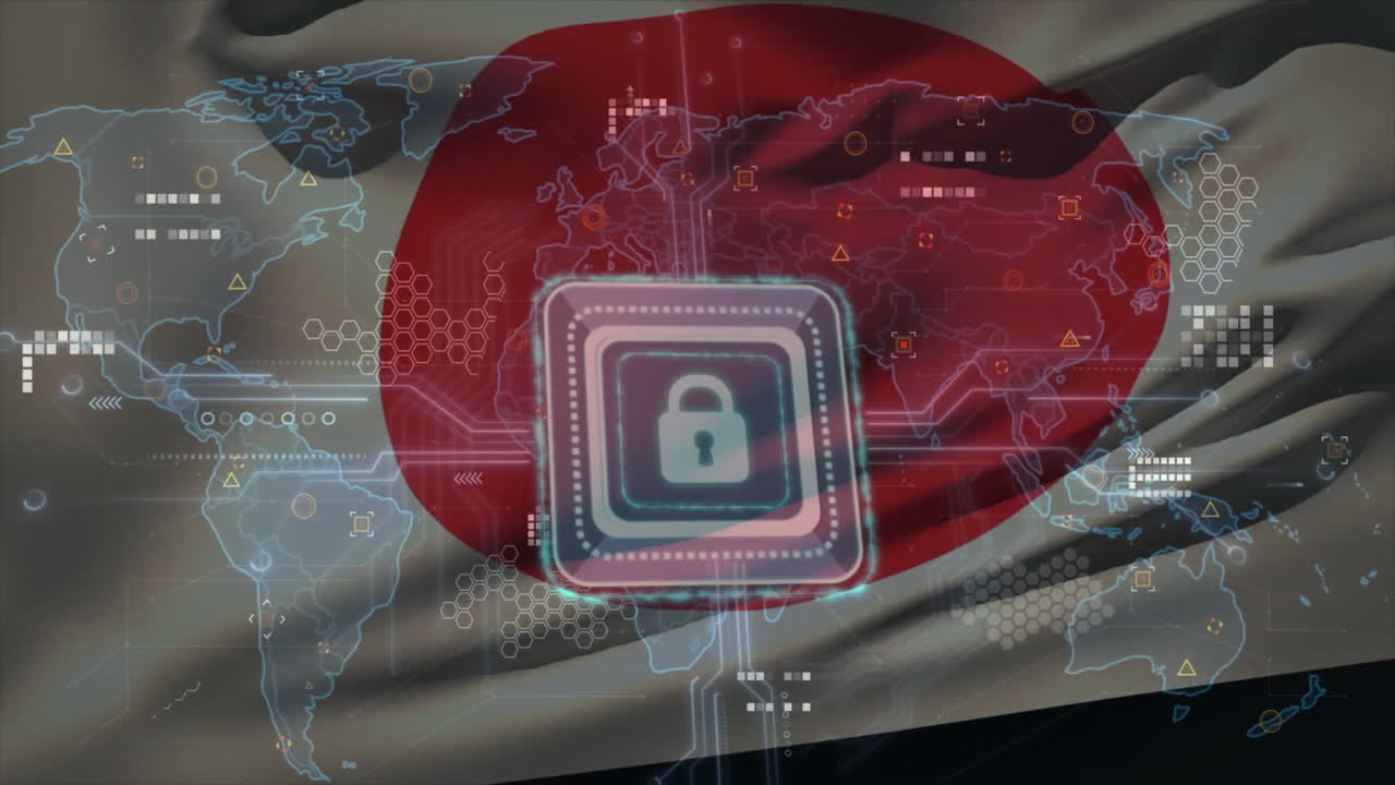 일본 발의 애니메이션, 디지털 락, 컴퓨터 회로판을 통해 데이터 처리