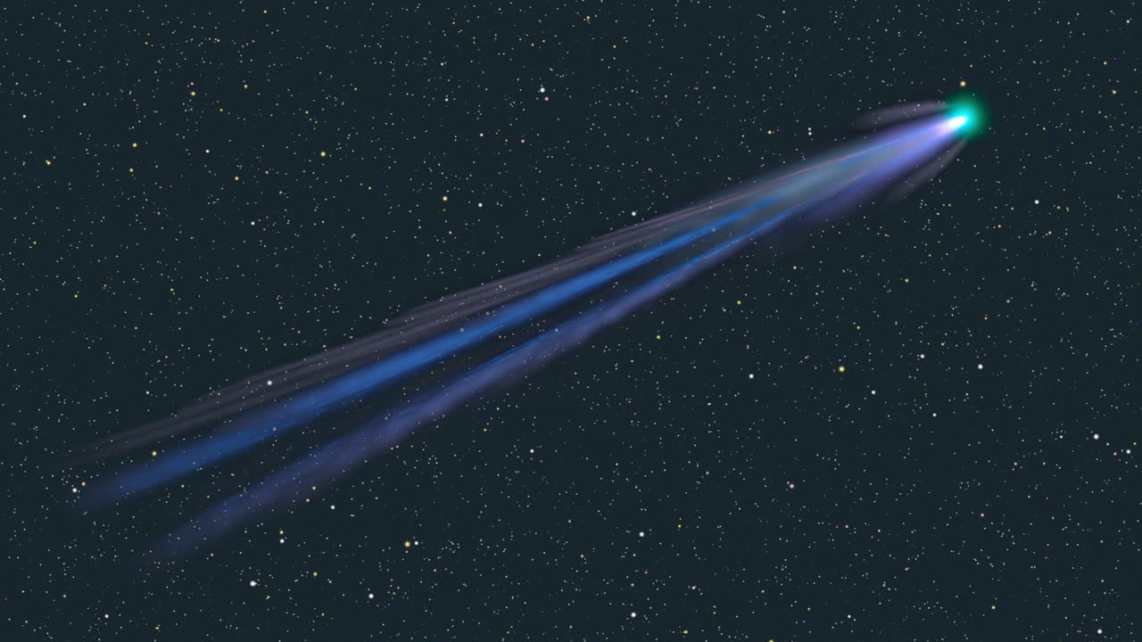 gran cometa brillante en el cielo nocturno