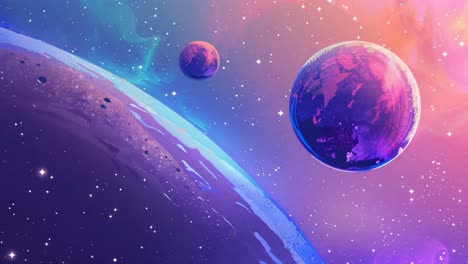 colorful space planets