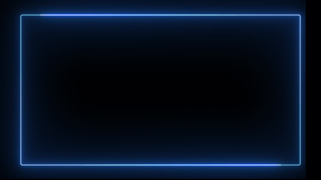 네온 빛나는 자외선 라인, 현대적인 형광등, 네온 상자, led 스크린 프로젝션 기술을 위한 패턴, 파란색의 4k 루핑 배경