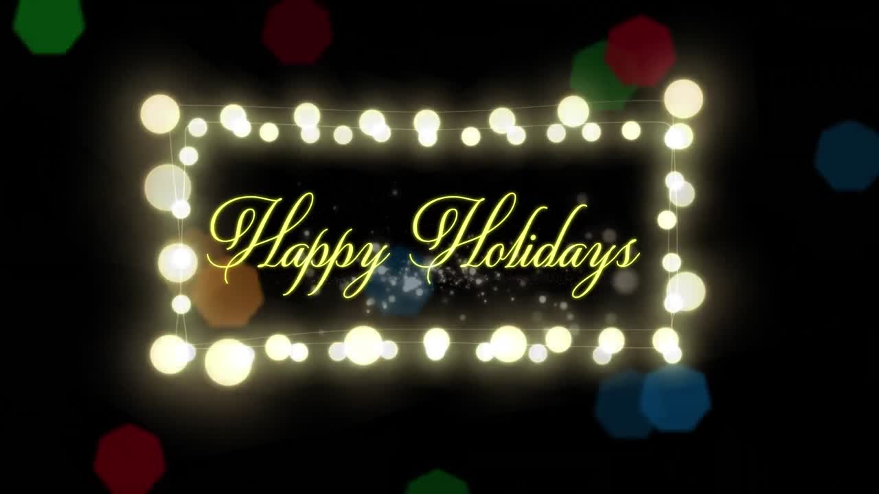 크리스마스 축하 문서의 애니메이션 크리스마스 요정 조명 프레임 및 박이는 조명