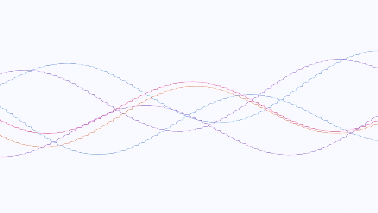Linee ondulate animate astratte in colori pastello