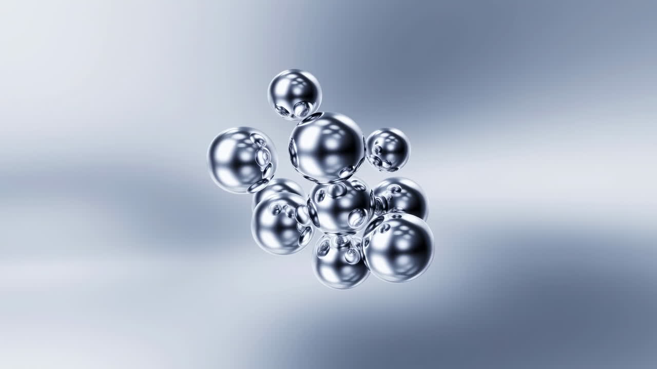 Dynamic Cluster of Shiny Metallic Droplets Floating