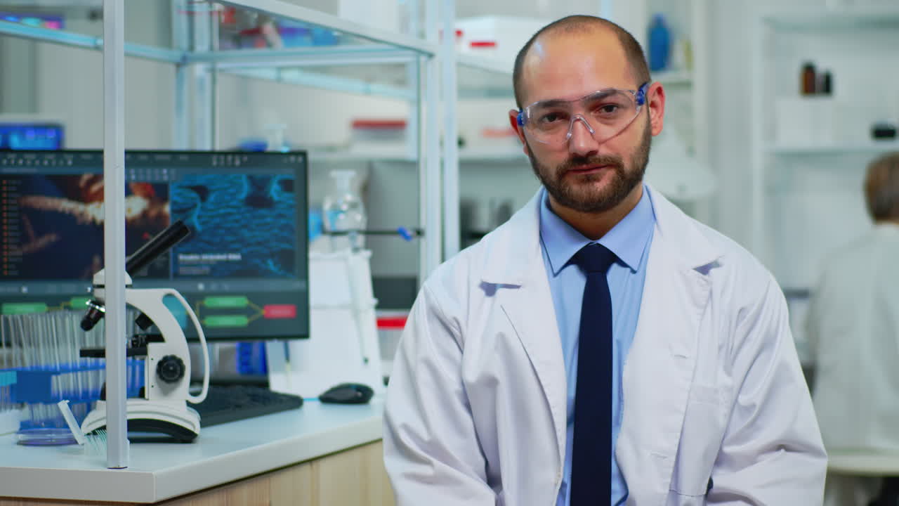 Tired doctor looking exhausted at camera