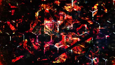 dark red and black contrasting geometric patterns - 4k seamless loop motion background animation