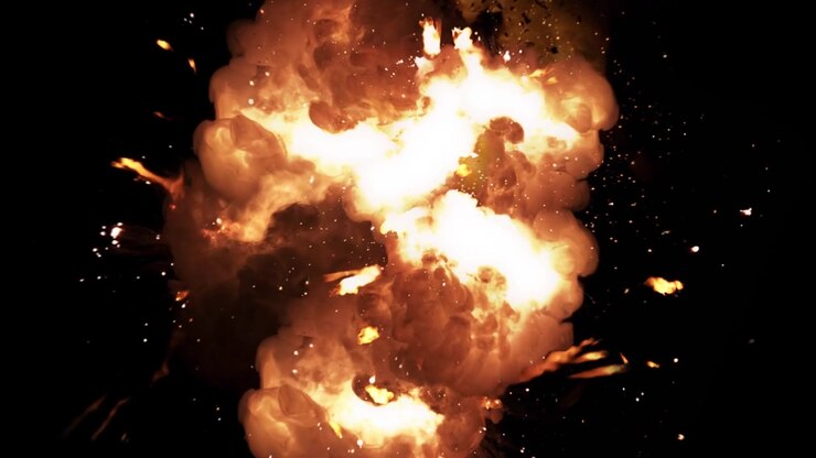 Realistic fireball explosion and blasts with luma channel.