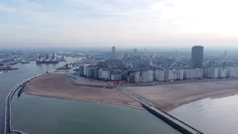 Ostend-City-And-Beach-From-Oostende-Pier-In-Belgium