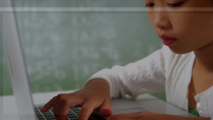 A digitally generated video explores global business through a network interface