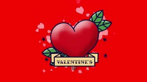 animación del texto del día de san valentín sobre los corazones