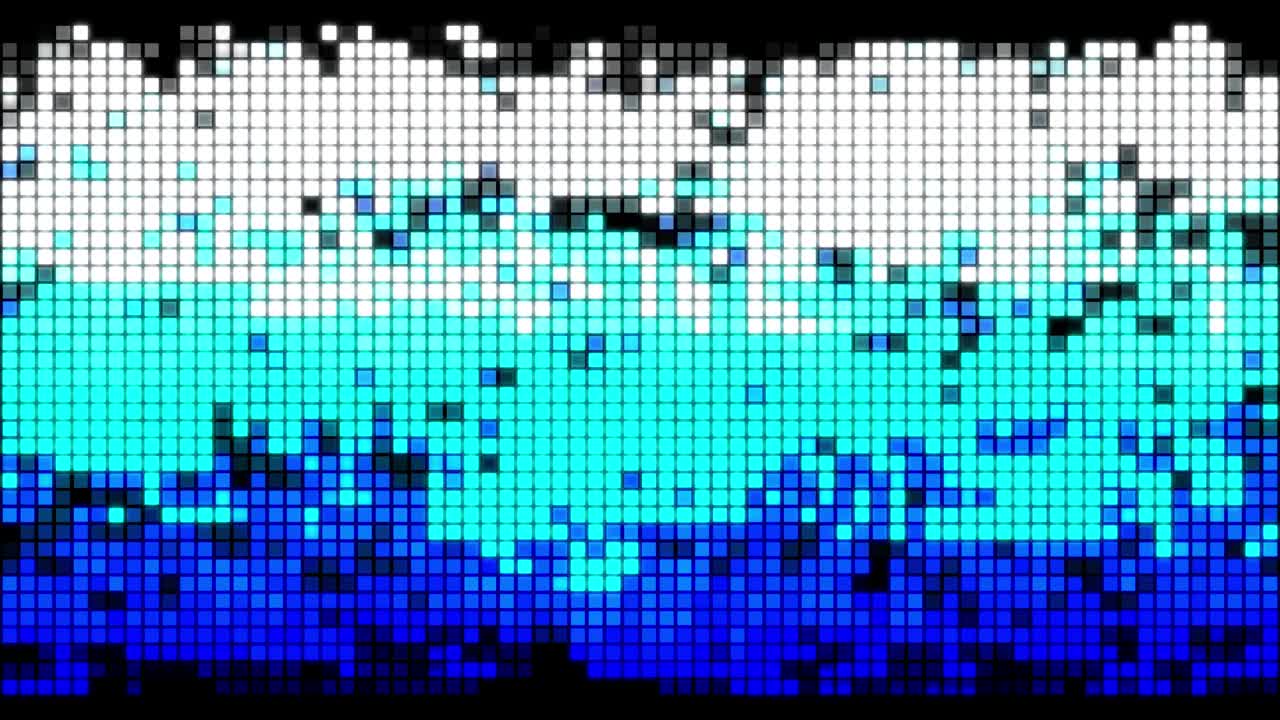 Square White Blue Flickering Moving Particle Motion Background