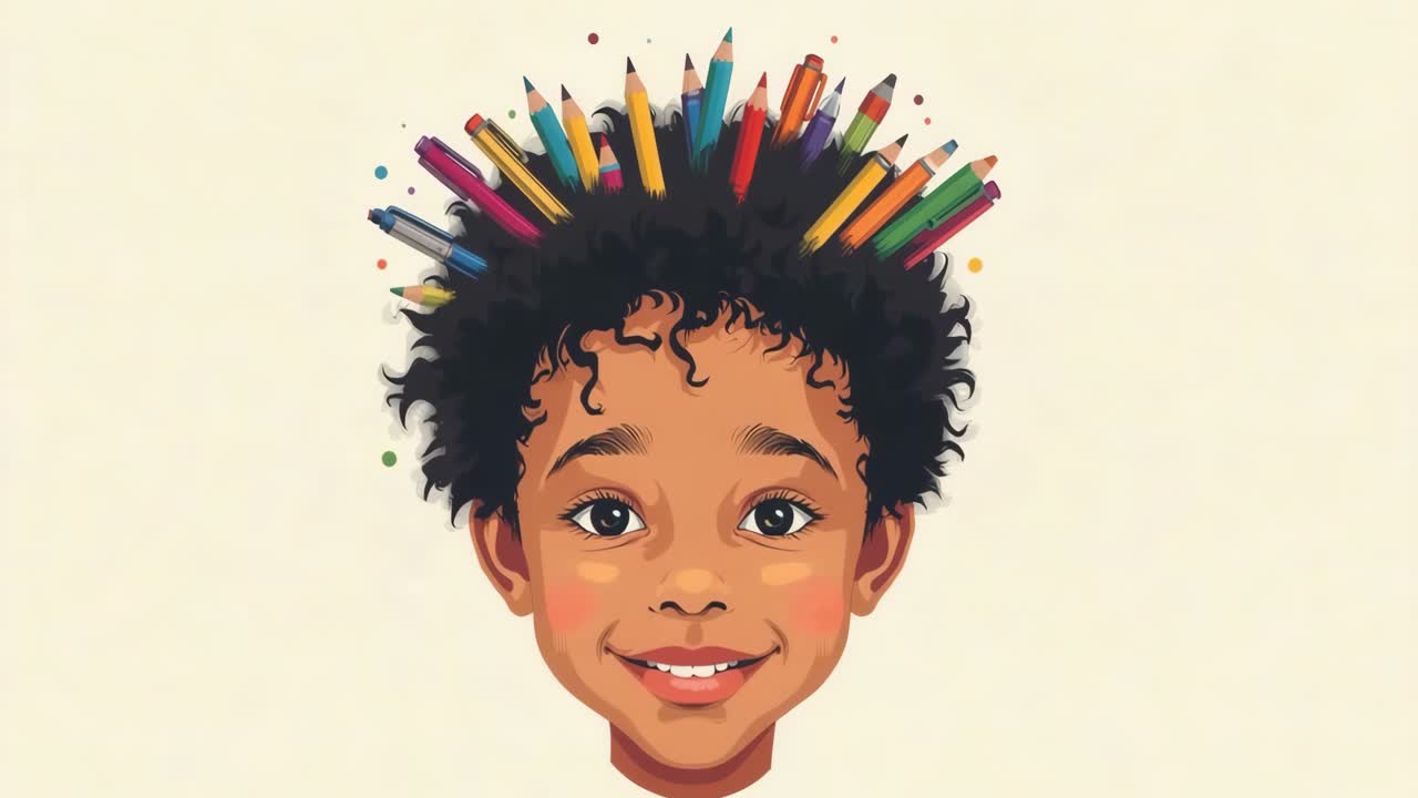 Creative Boy with Pencil Hairstyle