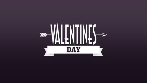 Valentines-Day-with-arrow-and-ribbon-on-purple-gradient