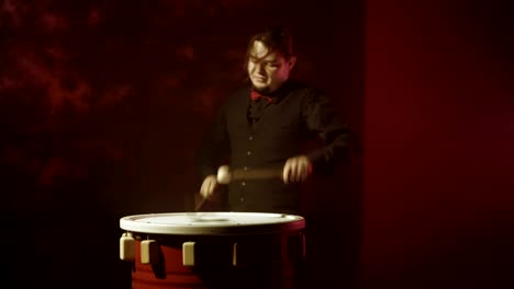 emotional drummer playing drum