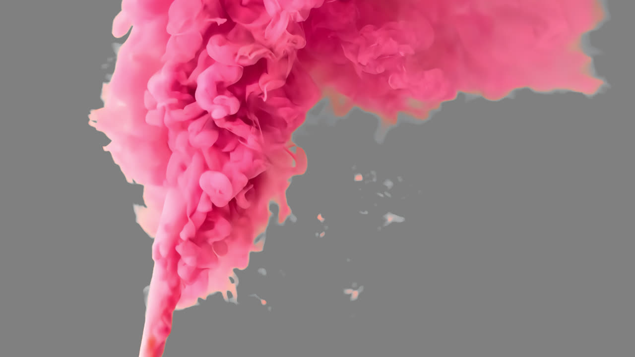 Animiertes Overlay mit pinkfarbenem Rauch, transparentes 4K-Video, Alpha-Kanal, ProRes 4444
