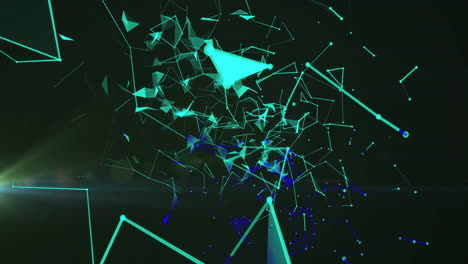 animation of glowing light trails and connections moving over black background