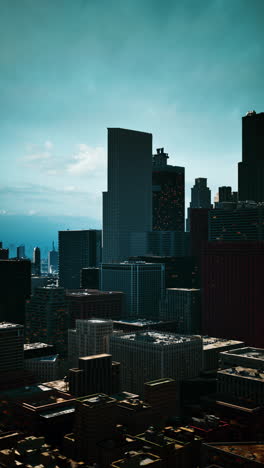 city skyline at dusk