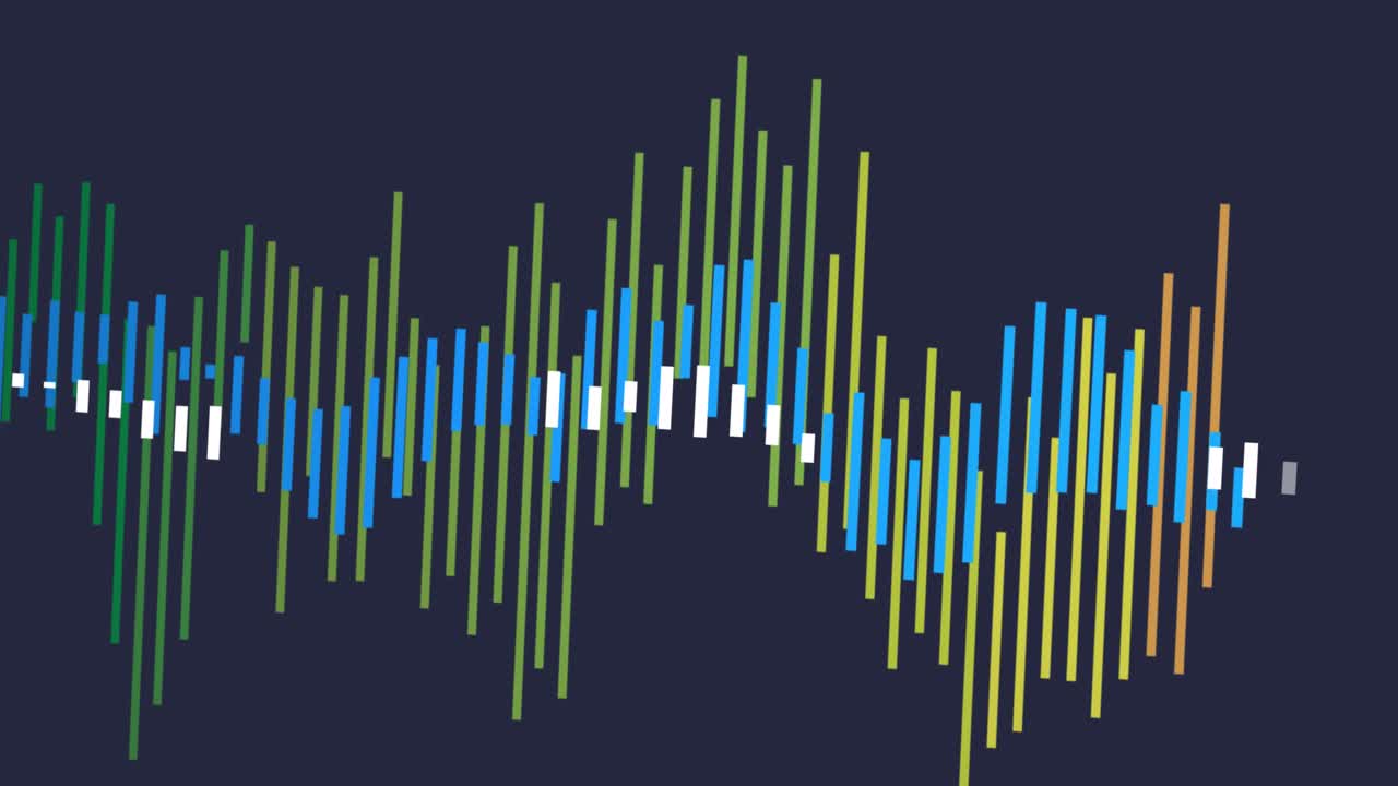 Animation of statistical data processing against grey background