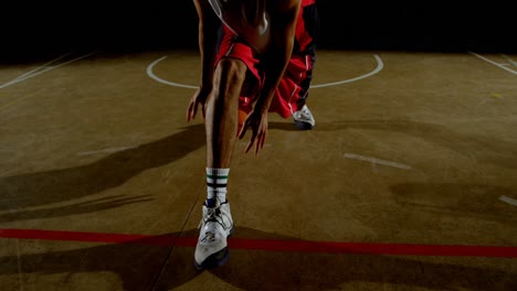 basketball player playing basketball in the court 4k