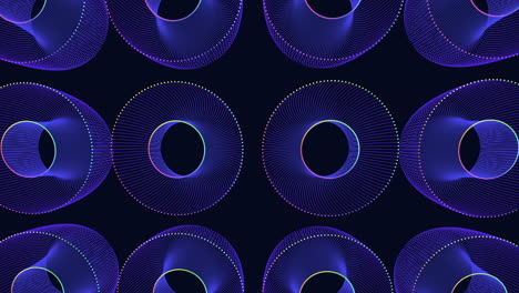 dynamic blue and purple circles in radiating pattern on black background