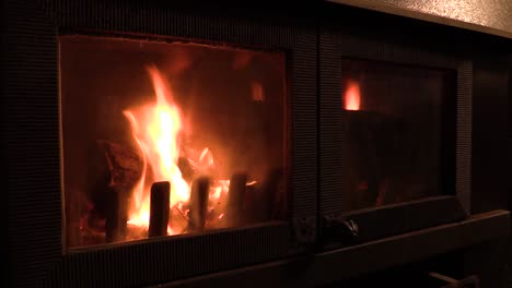 close-up of a wood-burning stove