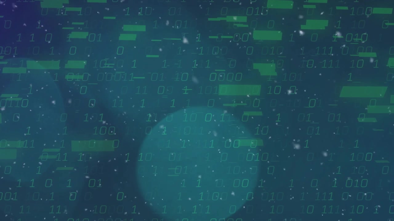 After bokeh circles emerging data stream unfolding sliding bars drifting digits forming code view