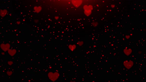 4k festive of bokeh valentines day pink red animation hearts greeting love sparkles glowing and